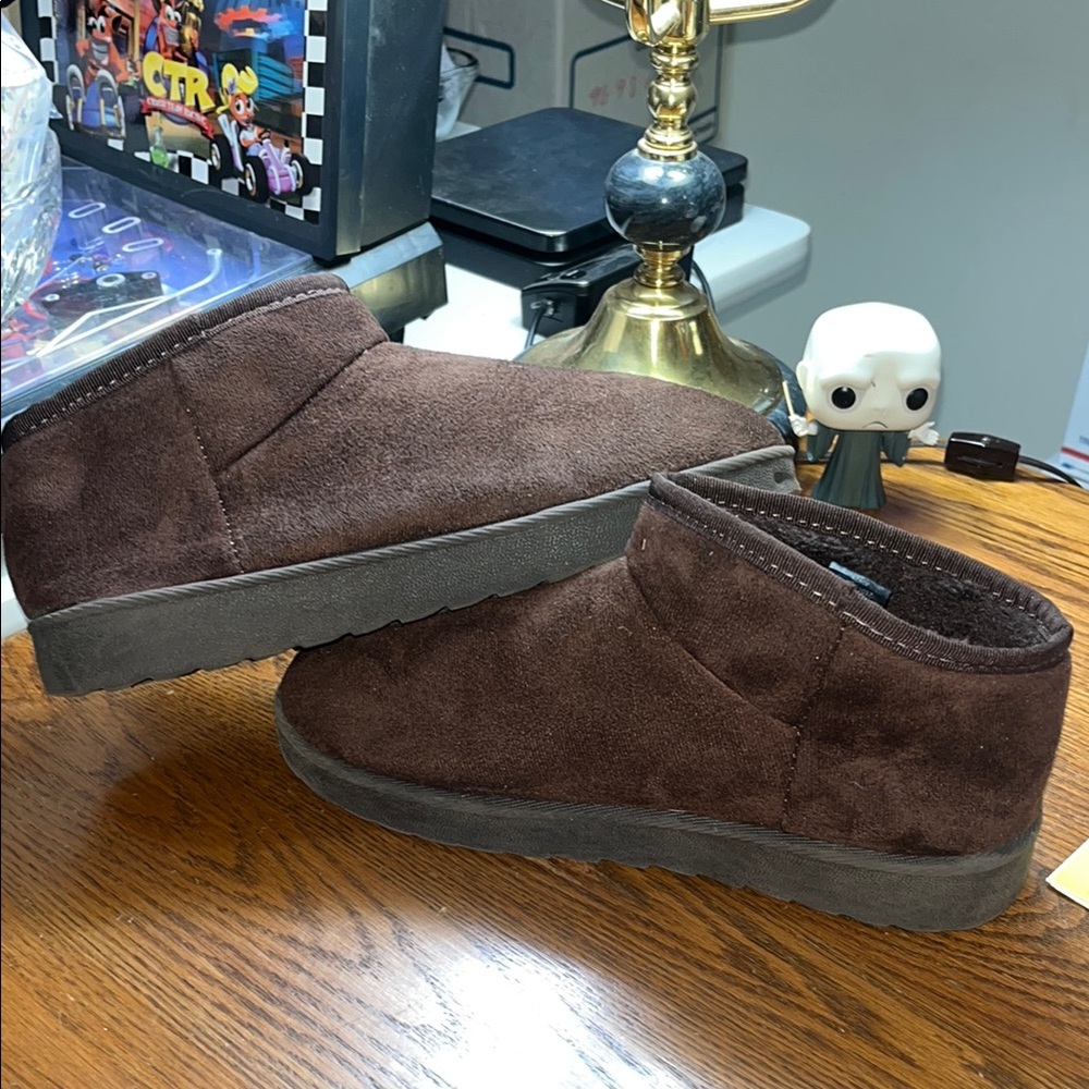Brown Ankle Boots Slip-On Suede - Picture 6 of 8